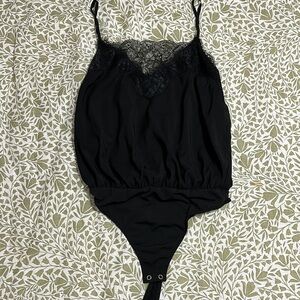 Express Black Lace Trim Bodysuit